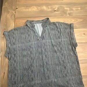 Elegant Black and White Striped Men's Shirt